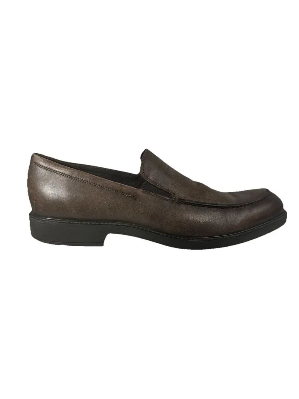 Ecco Vitrus III Apron Toe Slip On Leather Loafers Cocoa Brown size 12